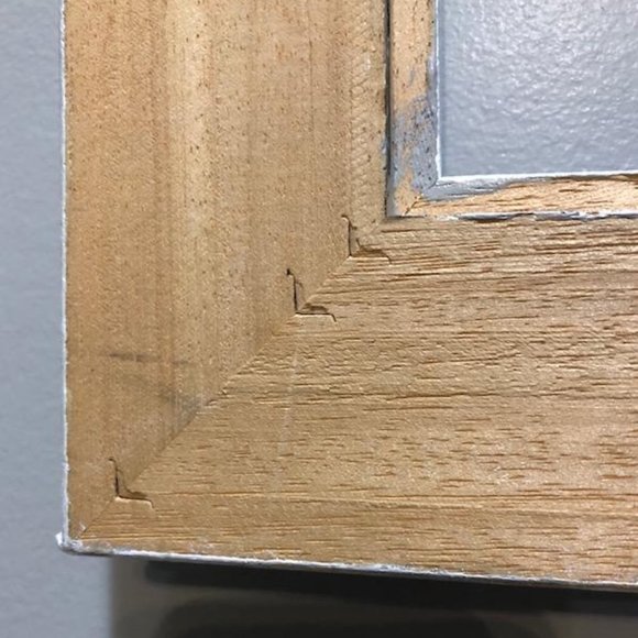 Solid Wood Wall Hanging Photo or Art Work Frame - Farmhouse White over Gray base - Picture 4 of 4